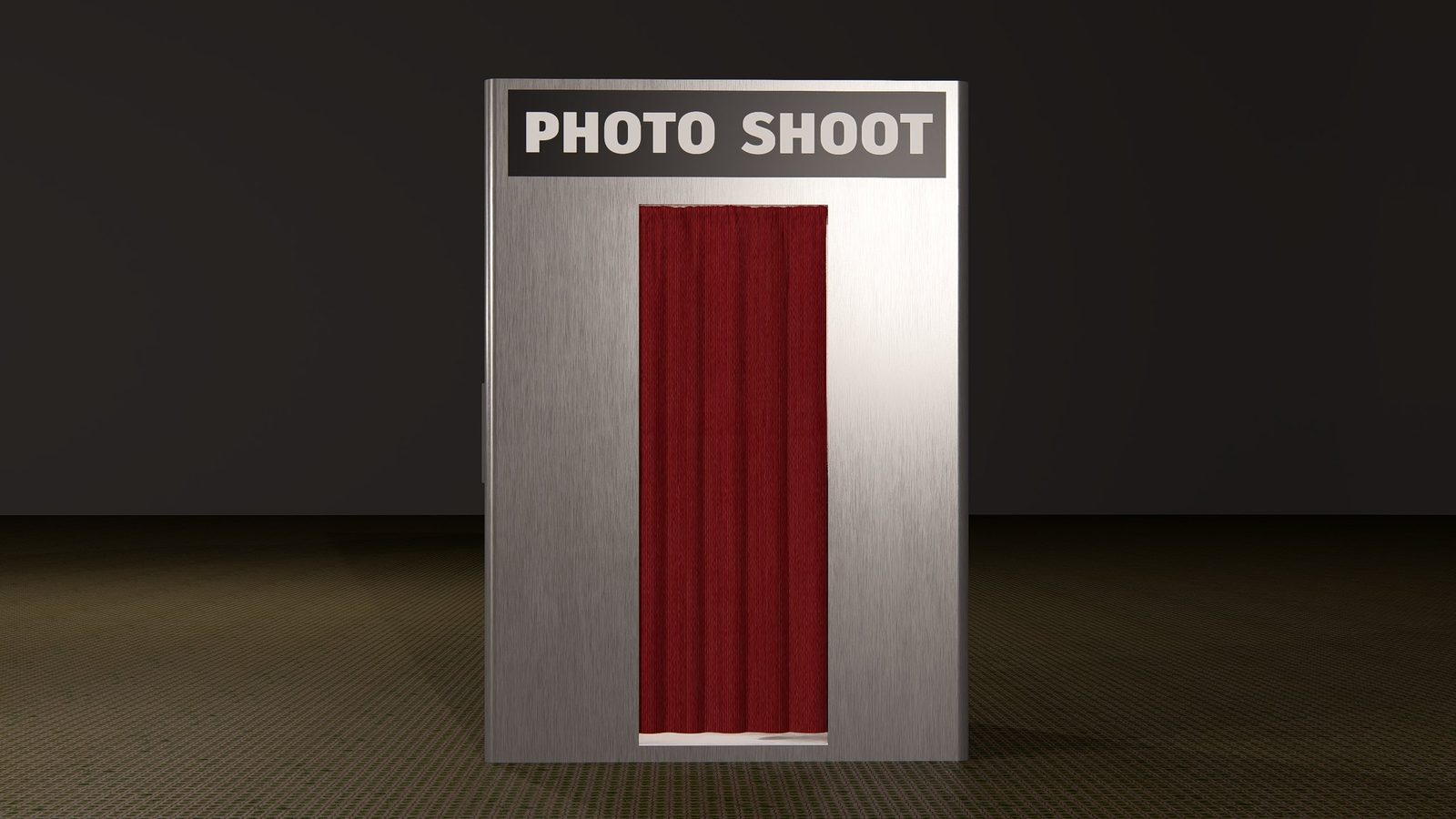 Front of the Laqta booth with the curtain entry