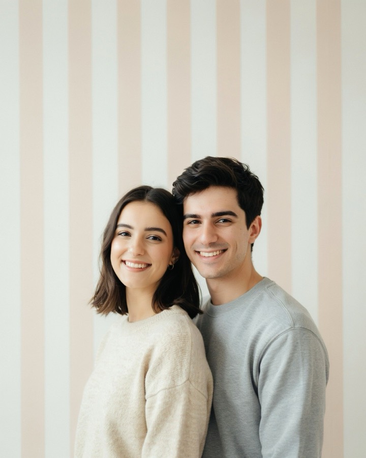Two guests photographed in a Laqta booth