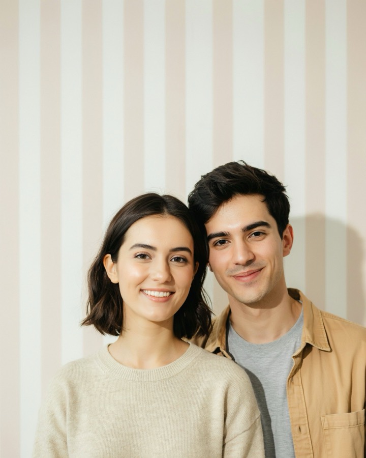 Two guests photographed in a Laqta booth