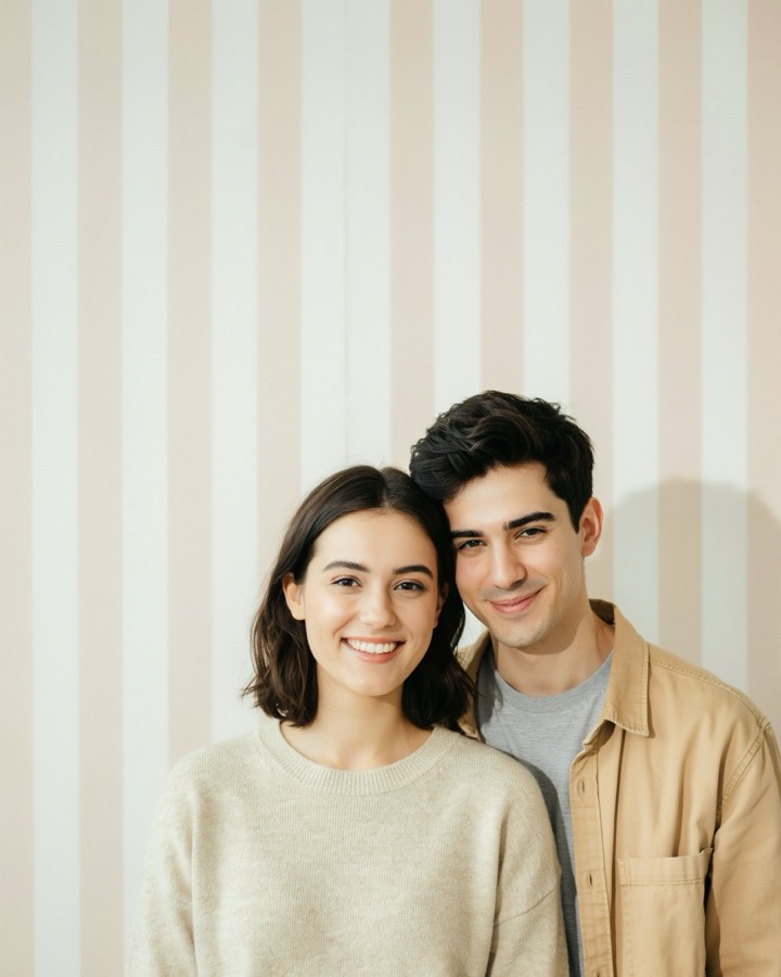 Two guests photographed in a Laqta booth