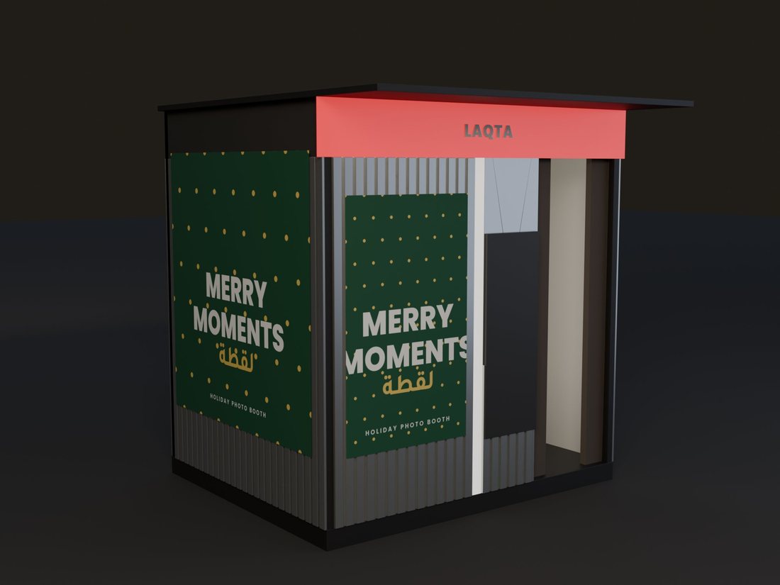 The Laqta booth in a custom skin